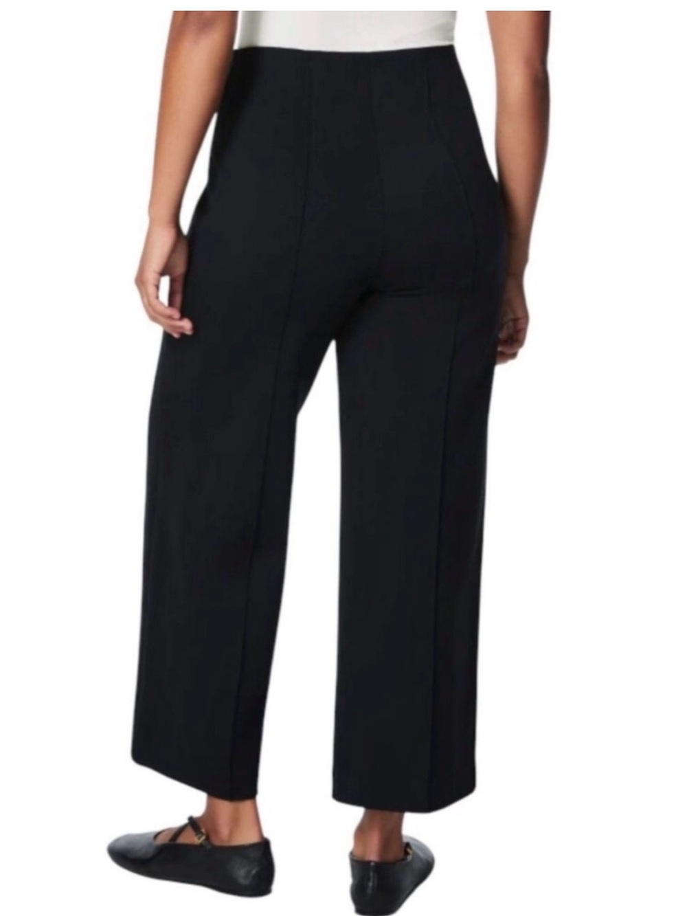 Spanx Perfect Fit Ponte Cropped Wide-Leg Pant 20947Q Minimalist Black Size Large - Picture 3 of 10